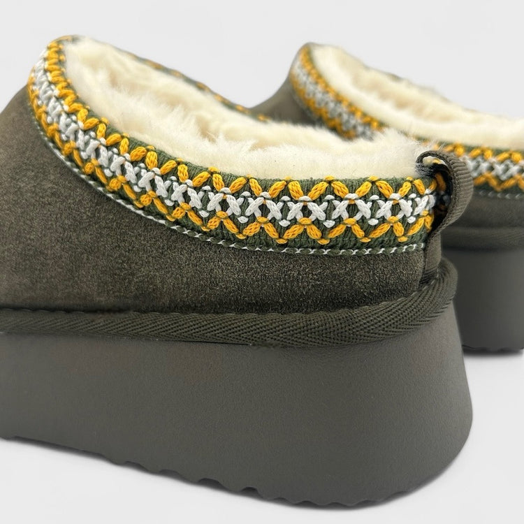PANTOFI TIP UGG OLIV