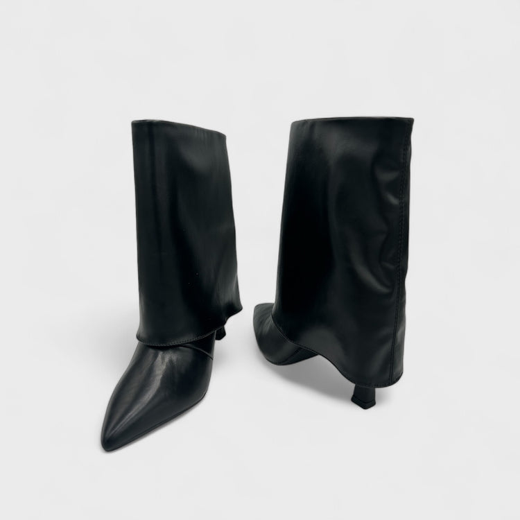 BOTINE KAMY NEGRU PU