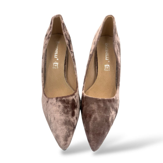 PANTOFI VELVET BEJ