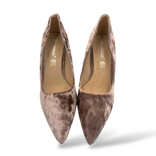 PANTOFI VELVET BEJ