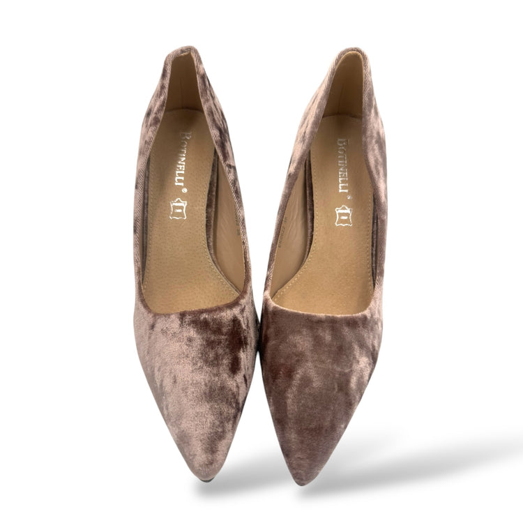 PANTOFI VELVET BEJ