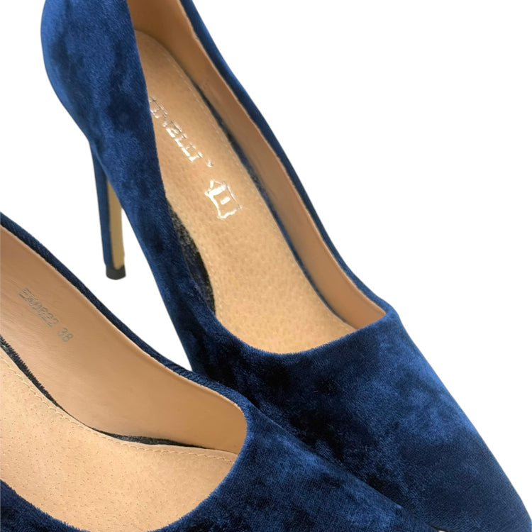 PANTOFI VELVET ALBASTRI