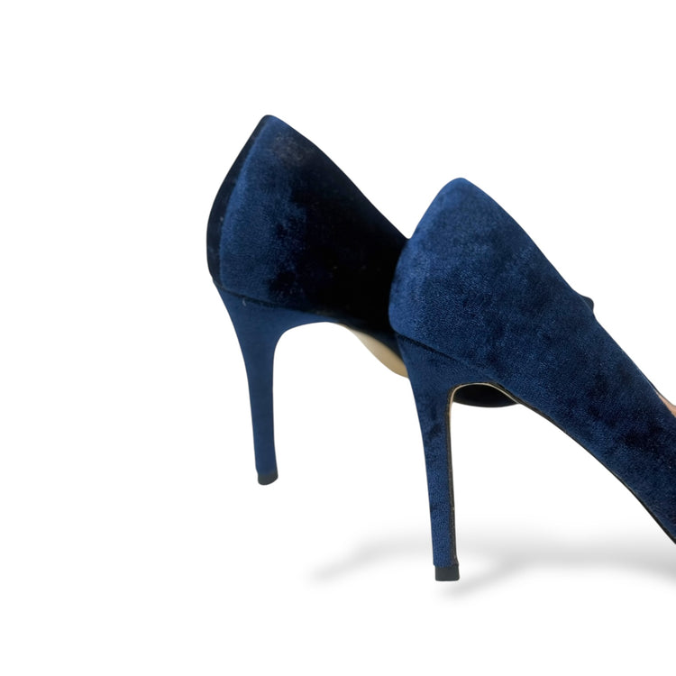 PANTOFI VELVET ALBASTRI