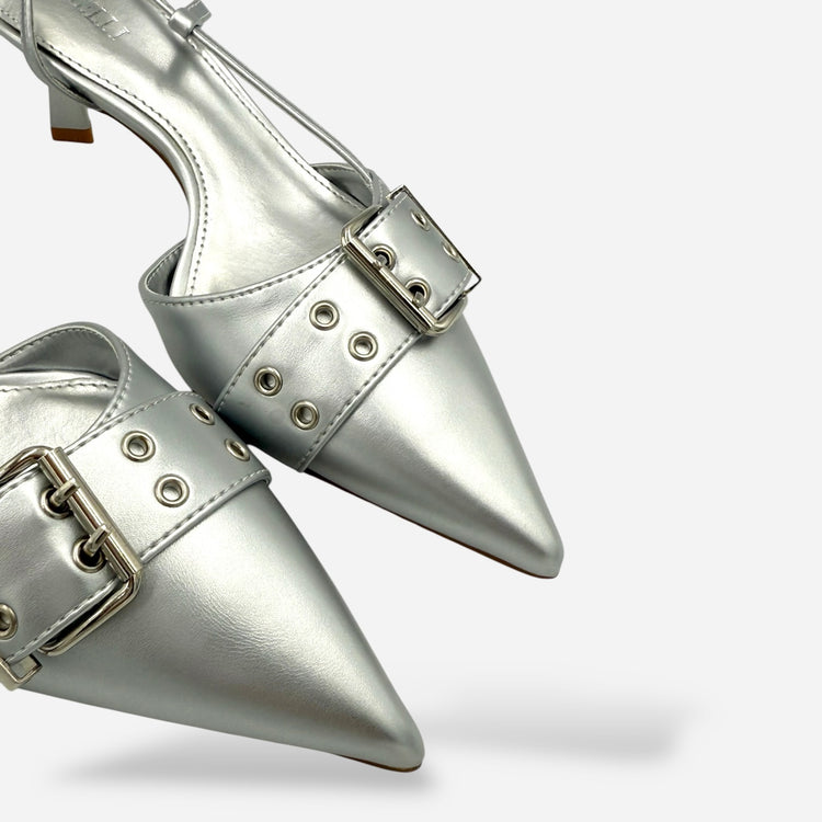 PANTOFI VINTAGE ARGINTII