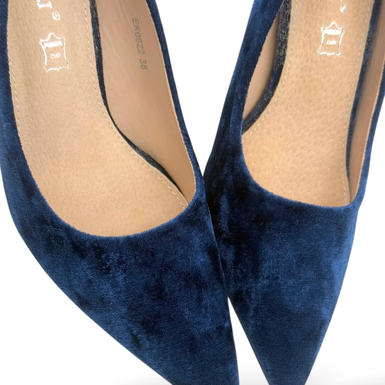 PANTOFI VELVET ALBASTRI