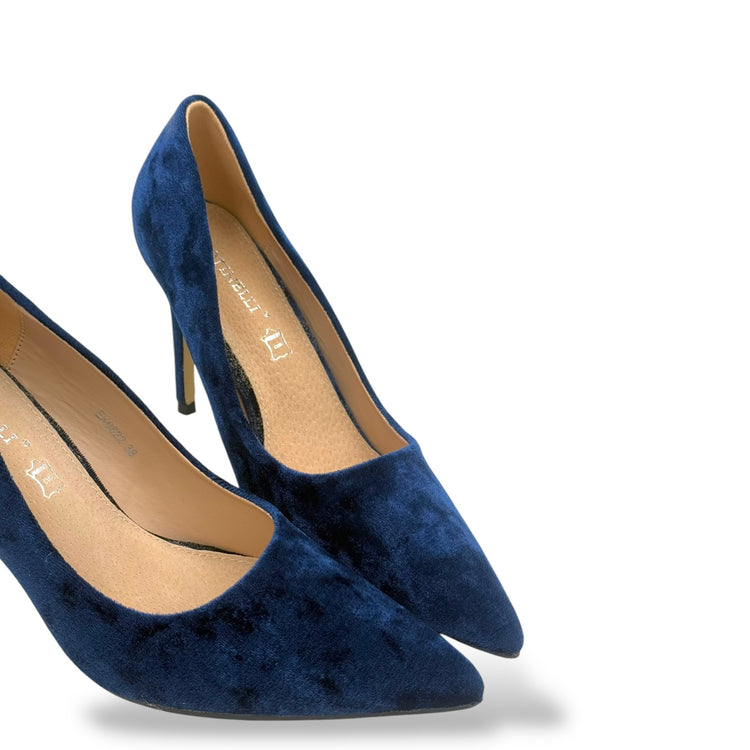 PANTOFI VELVET ALBASTRI