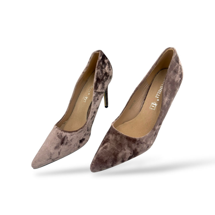 PANTOFI VELVET BEJ