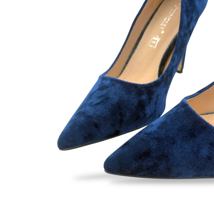 PANTOFI VELVET ALBASTRI