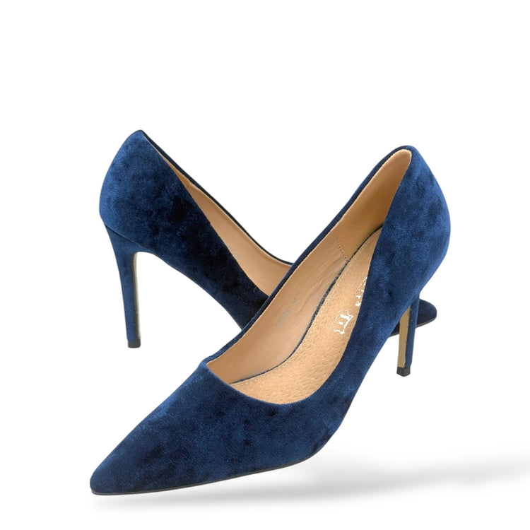 PANTOFI VELVET ALBASTRI