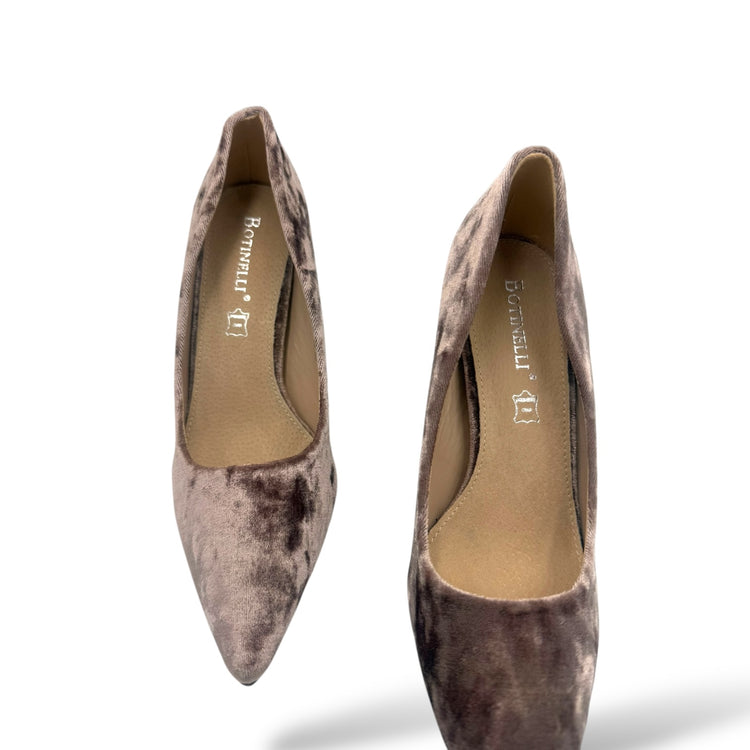 PANTOFI VELVET BEJ