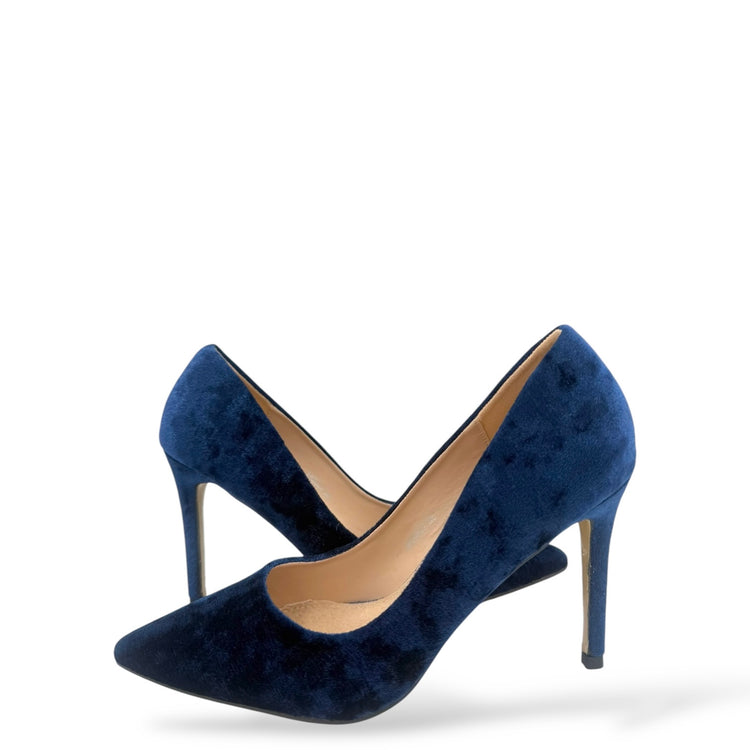 PANTOFI VELVET ALBASTRI