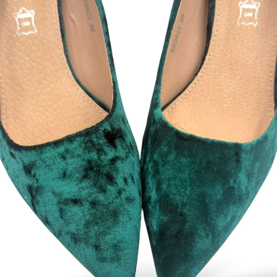 PANTOFI VELVET VERZI