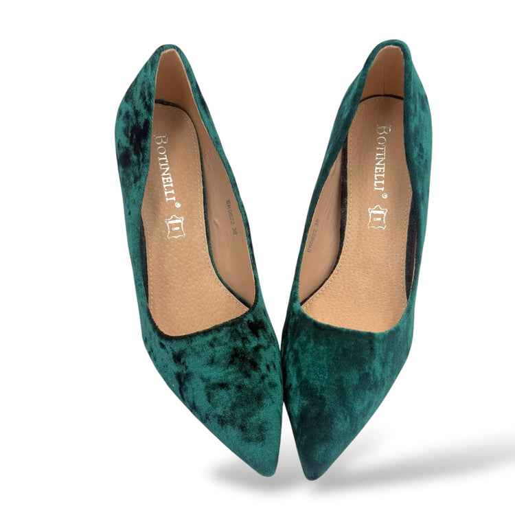 PANTOFI VELVET VERZI