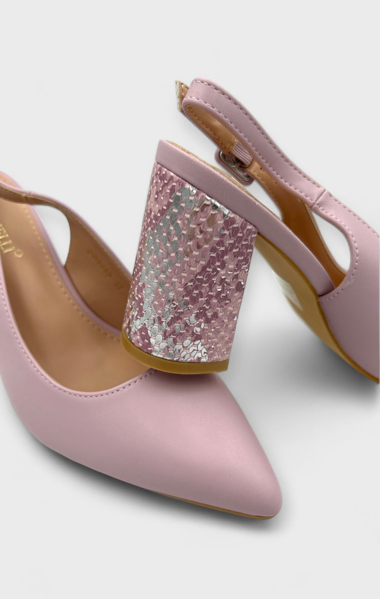 PANTOFI CU TOC ROZ ROZ