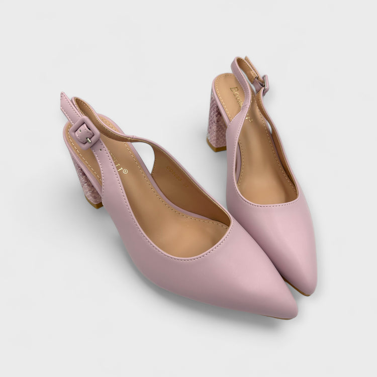 PANTOFI CU TOC ROZ ROZ