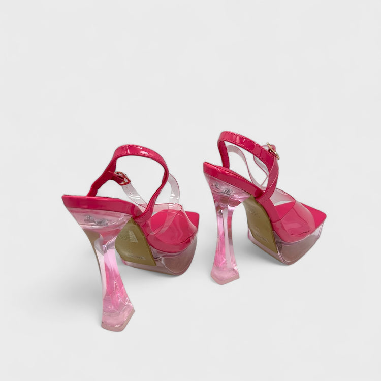 SANDALE CU TOC THREW FUCHSIA