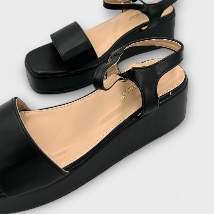 SANDALE CU PLATFORMA NUYA NEGRE