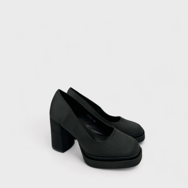 PANTOFI MILA SATIN NEGRU
