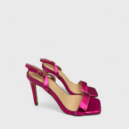 SANDALE CU TOC SLEEK FUCHSIA