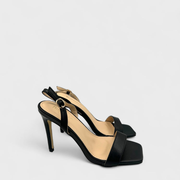 SANDALE CU TOC SLEEK NEGRII
