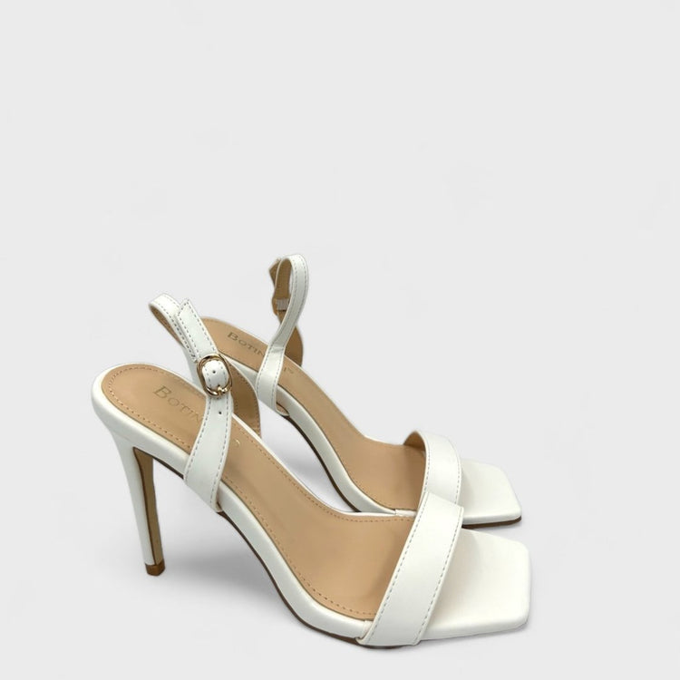 SANDALE CU TOC SLEEK ALBI