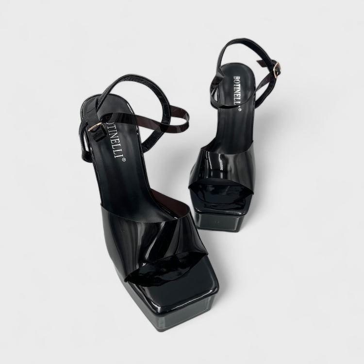 SANDALE CU TOC THREW NEGRI