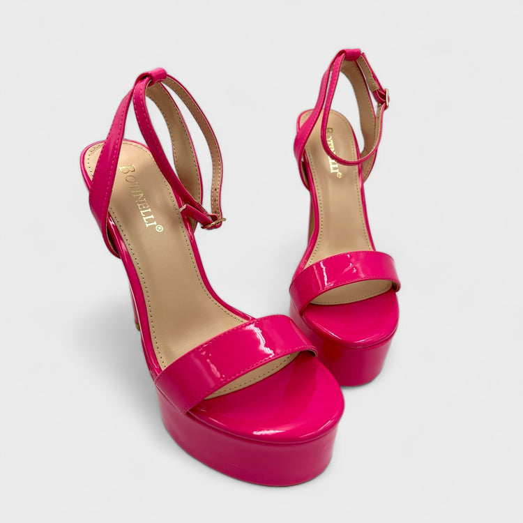 SANDALE CU TOC CLAUDYA FUCHSIA