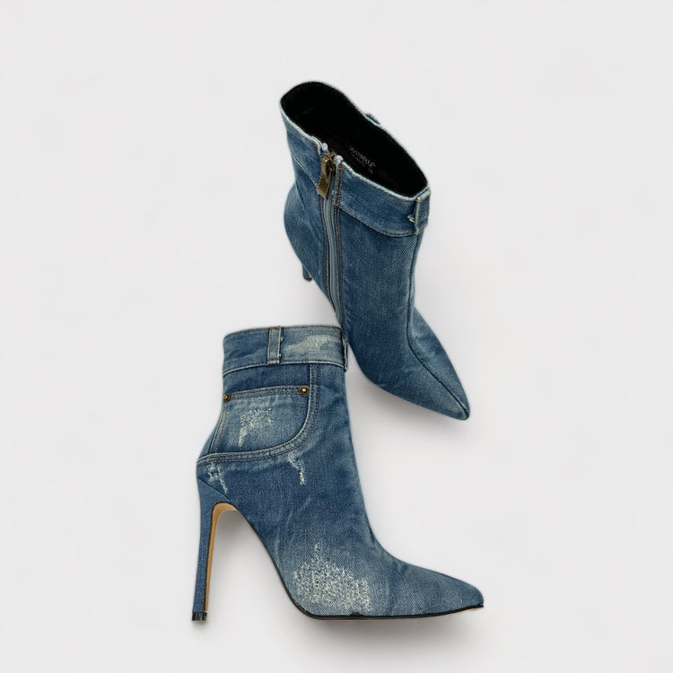 BOTINE JEANS ALBASTRI