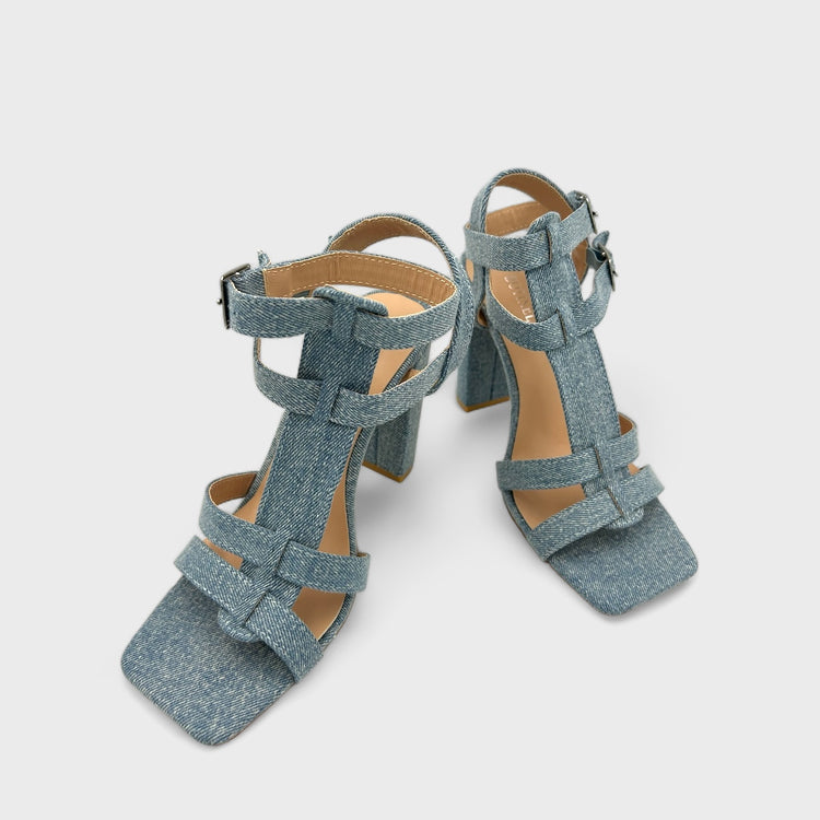 SANDALE CU TOC BIOT LIGHT JEANS