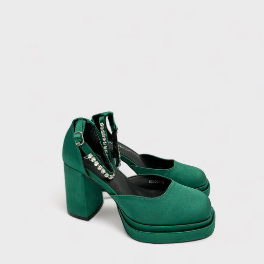 PANTOFI SATIN VERZI