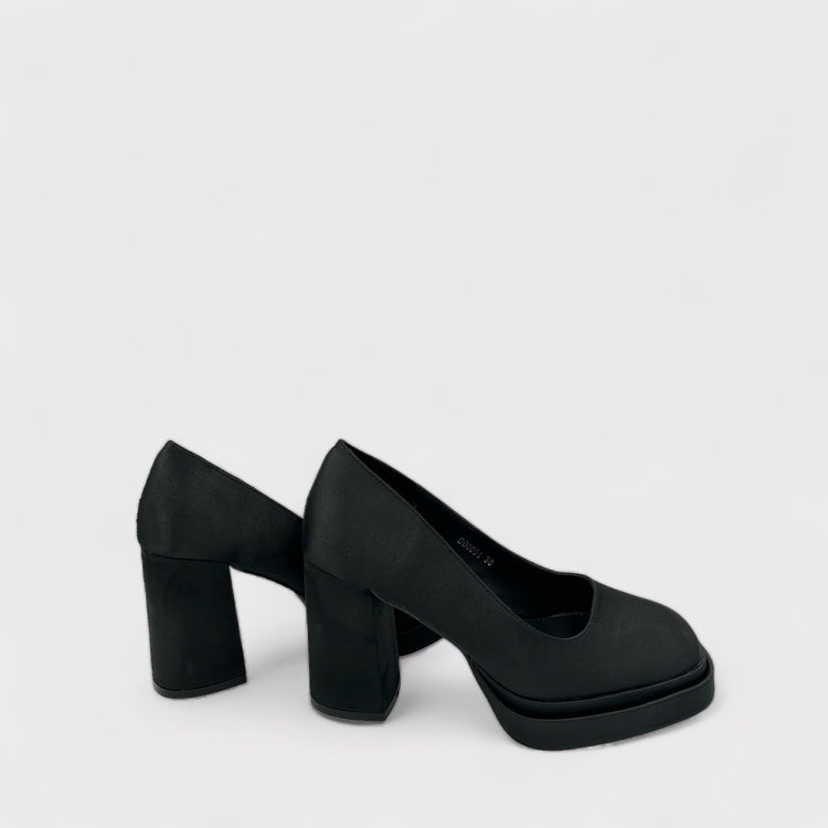 PANTOFI MILA SATIN NEGRU