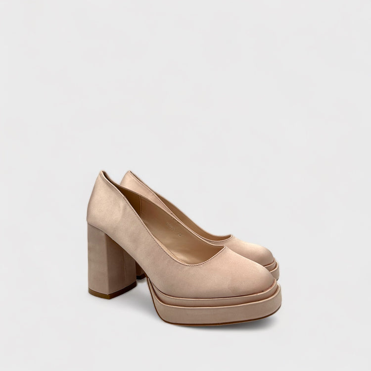 PANTOFI MILA SATIN BEJ