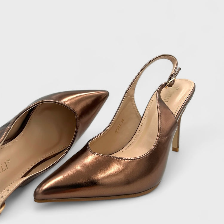 PANTOFI CU TOC AMILI BRONZ
