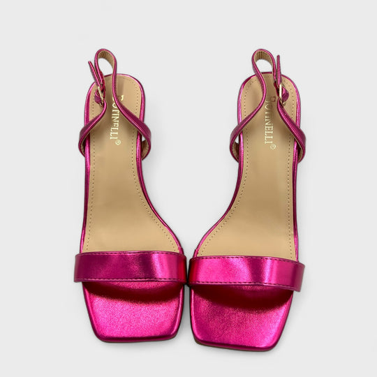 SANDALE CU TOC SLEEK FUCHSIA
