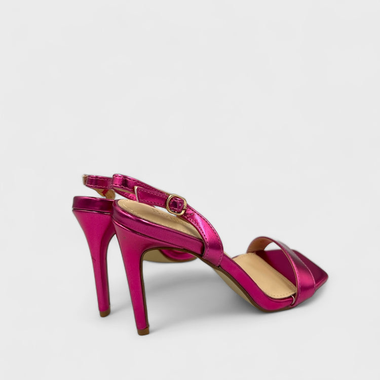 SANDALE CU TOC SLEEK FUCHSIA
