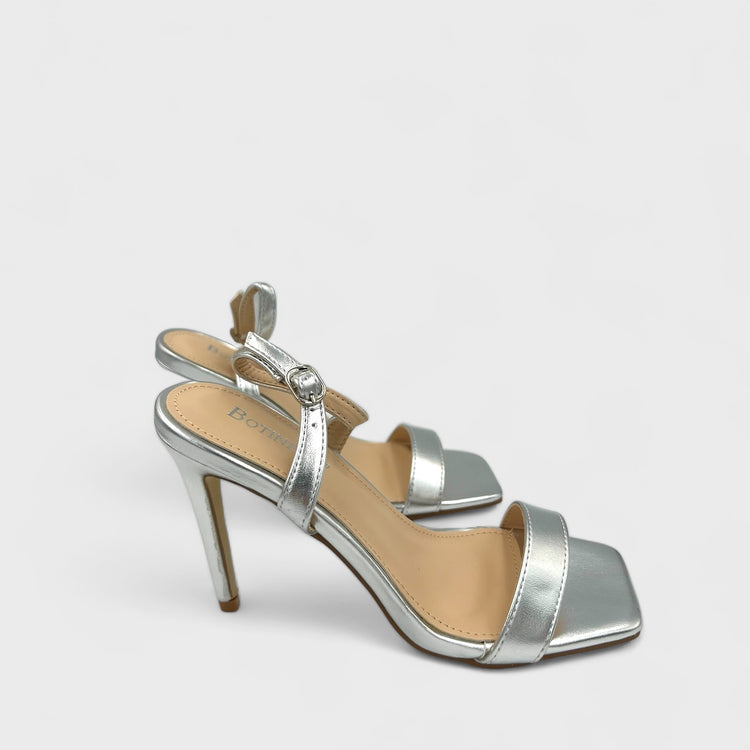 SANDALE CU TOC SLEEK ARGINTII