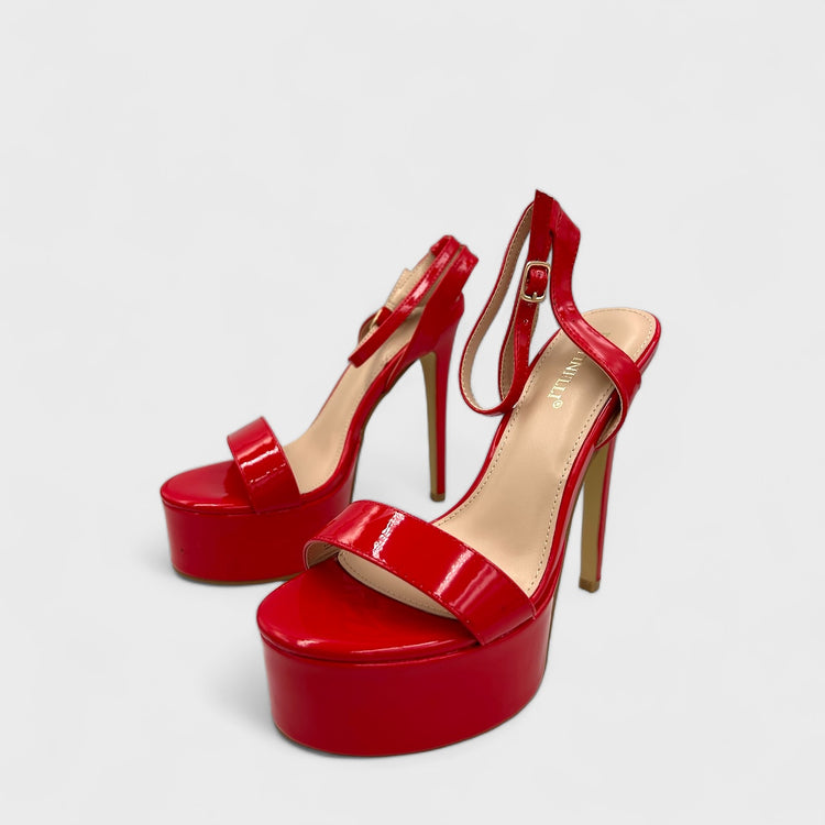 SANDALE CU TOC CLAUDYA ROSII