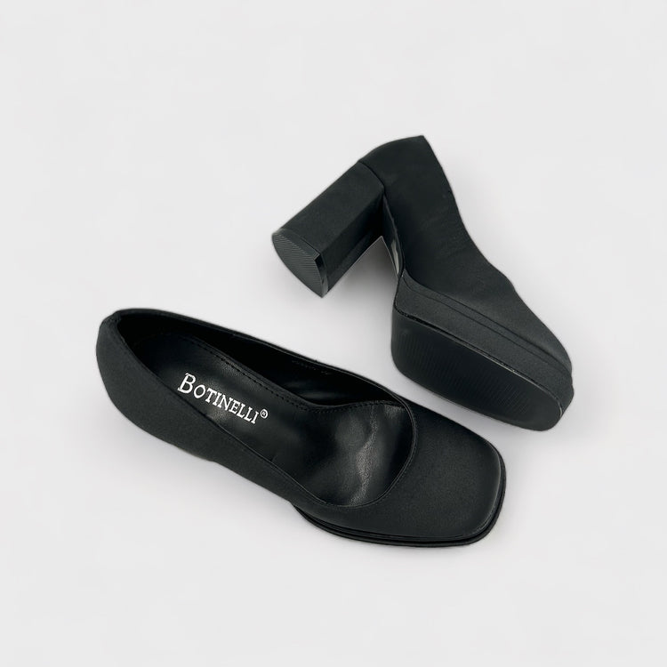 PANTOFI MILA SATIN NEGRU