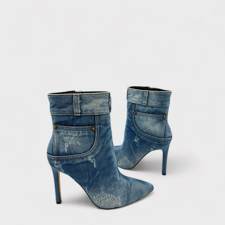 BOTINE JEANS ALBASTRI