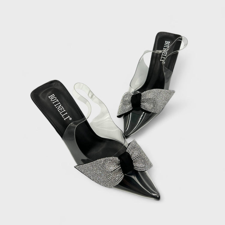 PANTOFI CU TOC BOW NEGRI