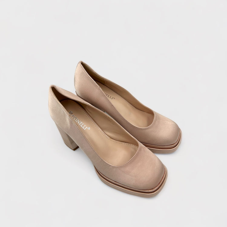 PANTOFI MILA SATIN BEJ