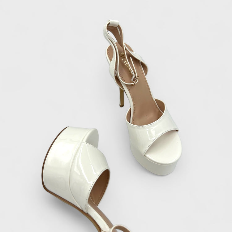 SANDALE CU TOC ZAHRA ALB