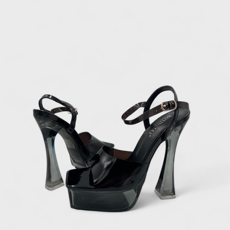 SANDALE CU TOC THREW NEGRI