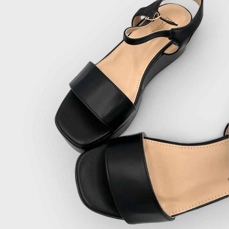 SANDALE CU PLATFORMA NUYA NEGRE