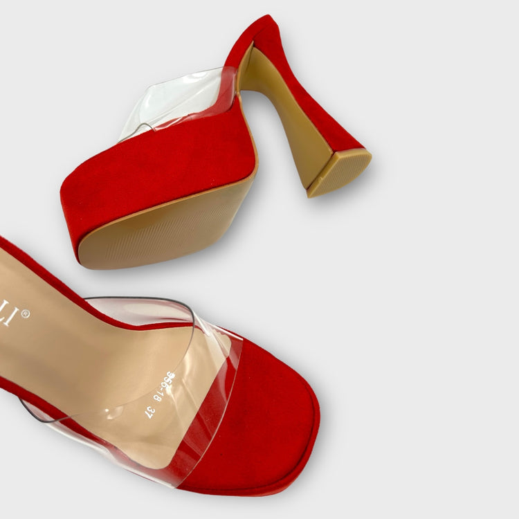 SANDALE VELVET ROSII