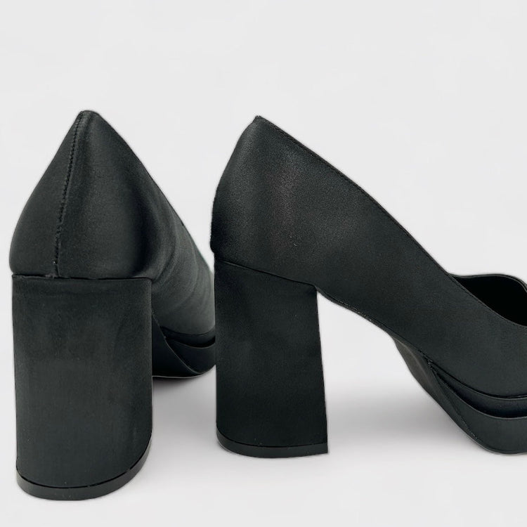 PANTOFI MILA SATIN NEGRI
