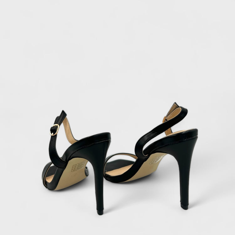 SANDALE CU TOC SLEEK NEGRII