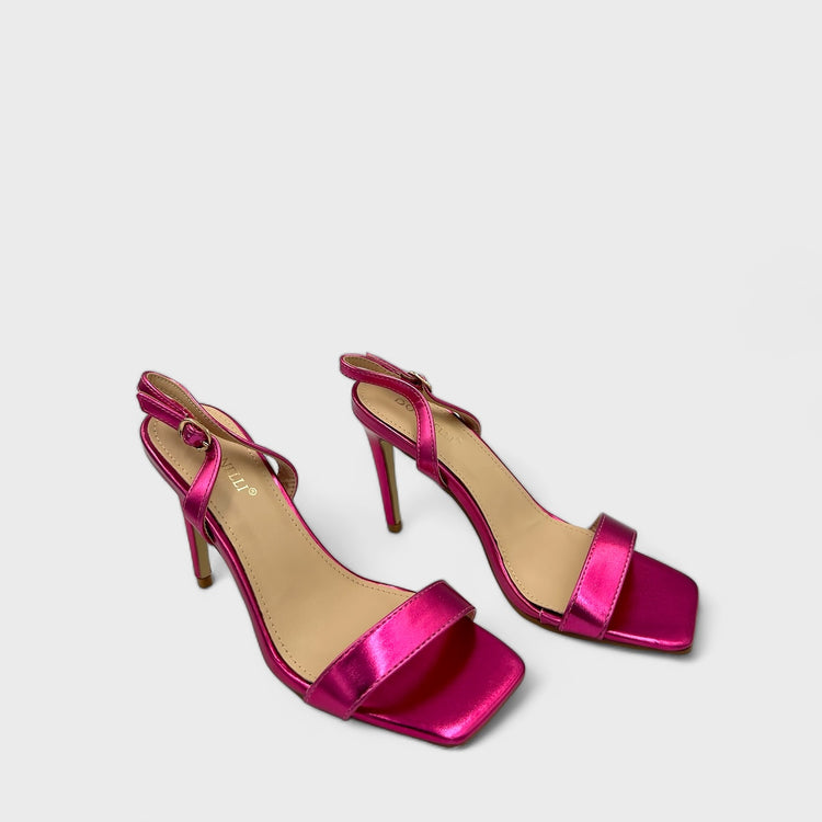 SANDALE CU TOC SLEEK FUCHSIA