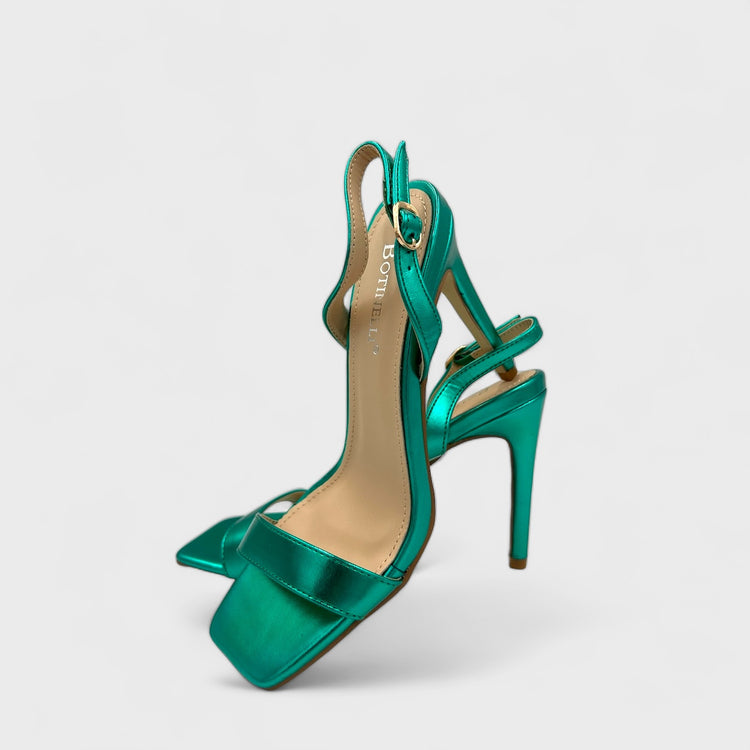 SANDALE CU TOC SLEEK VERZI
