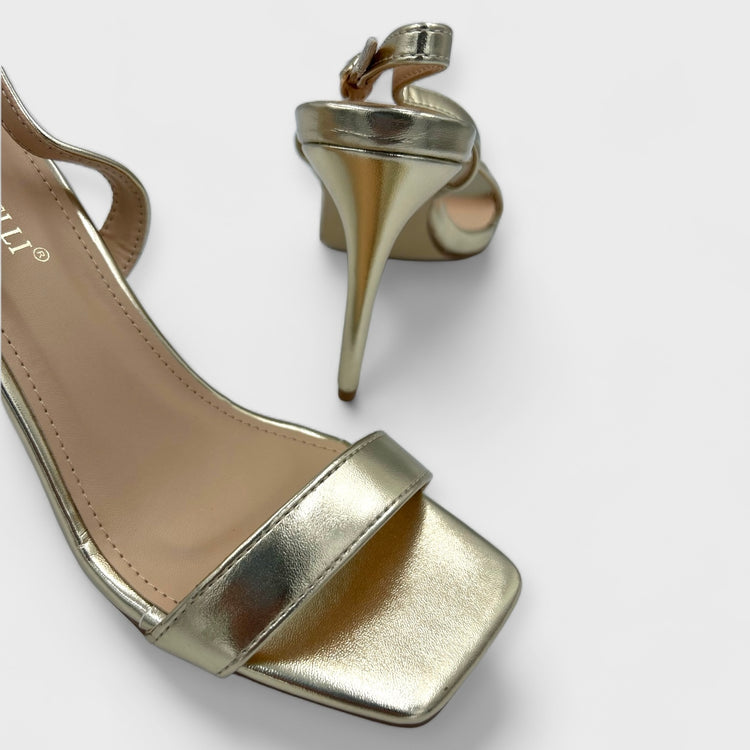 SANDALE CU TOC SLEEK AURII